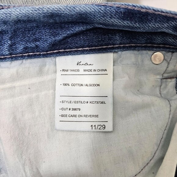 KanCan Women Sz 29 High Rise 90's Flare Distress Jean Blue Wash Denim Button Fly - Picture 8 of 11